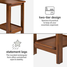 MH London Santorini Side Table Solid Wood Bedside Table For Living Room And Bedroom - thumbnail 5