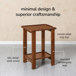 MH London Santorini Side Table Solid Wood Bedside Table For Living Room And Bedroom - thumbnail 4