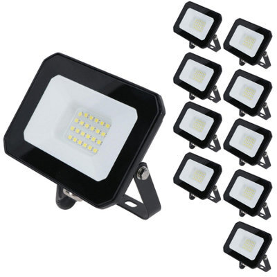 AB Tools 20 Watt Led Mini Floodlight Garden Lighting 1600 Lumens Ip65 + Bracket 10Pc - image 1