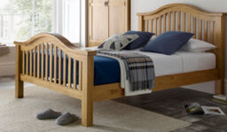 Save On Goods UK 4Ft6 Double Real Oak,chunky, Curved, Solid,strong,wood Bed Frame.high Foot End Wooden Bedstead - thumbnail 5