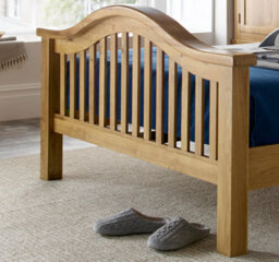 Save On Goods UK 4Ft6 Double Real Oak,chunky, Curved, Solid,strong,wood Bed Frame.high Foot End Wooden Bedstead - thumbnail 4