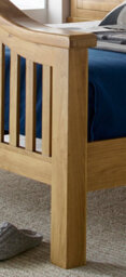 Save On Goods UK 4Ft6 Double Real Oak,chunky, Curved, Solid,strong,wood Bed Frame.high Foot End Wooden Bedstead - thumbnail 3