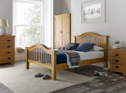 Save On Goods UK 4Ft6 Double Real Oak,chunky, Curved, Solid,strong,wood Bed Frame.high Foot End Wooden Bedstead - thumbnail 2