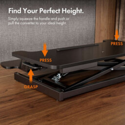 Vonhaus Adjustable Black Standing Desk Converter - 2 Tier Sit Stand Desk Riser, Stand Up Desk For Home Office/work - thumbnail 5