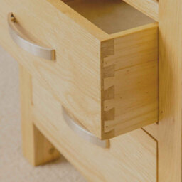 London Oak Bedside Table - Fully Assembled 3 Drawer Cabinet - By Roseland Furniture - thumbnail 8