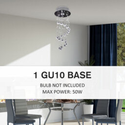 Homcom Crystal Ceiling Light Chandelier Spiral Rain Drop Pendant Lamp Metal - thumbnail 5