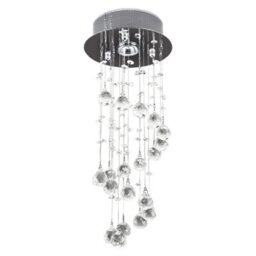 Homcom Crystal Ceiling Light Chandelier Spiral Rain Drop Pendant Lamp Metal - thumbnail 2