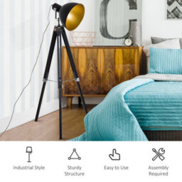 Wyld Haus Cono Black And Gold Adjustable Tripod Spotlight Floor Lamp 108 To 152Cm - thumbnail 7