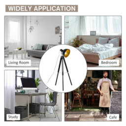 Wyld Haus Cono Black And Gold Adjustable Tripod Spotlight Floor Lamp 108 To 152Cm - thumbnail 8
