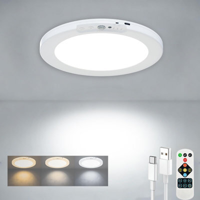 Amorly 4000Mah Motion Sensor Closet Light Indoor,fast Charging Wireless Ceiling Light With Remote,shower Light For Cabinet Hallway - image 1