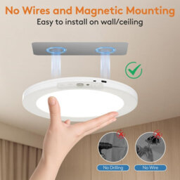 Amorly 4000Mah Motion Sensor Closet Light Indoor,fast Charging Wireless Ceiling Light With Remote,shower Light For Cabinet Hallway - thumbnail 3