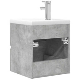 Berkfield Durable 2 Piece Bathroom Furniture Set Concrete Grey Engineered Wood - thumbnail 7
