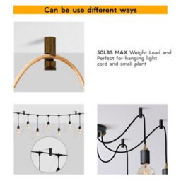 3 Pcs Modern Metal Ceiling Light Hook Swag Pendant Chandelier Lighting Hook For Ceiling Wall Mount Fixture - thumbnail 6