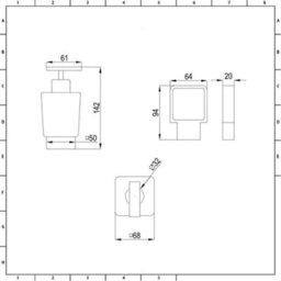 Homestylestore Chrome Wall Mounted Square Glass Bathroom Soap Dispenser And Chrome Holder - thumbnail 2