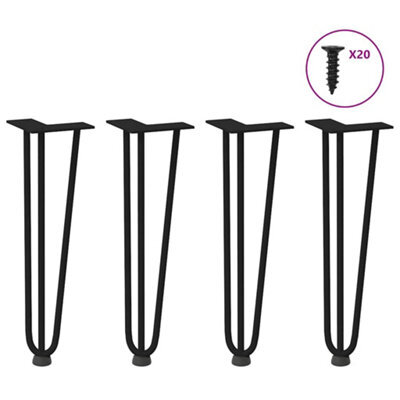 Berkfield Hairpin Legs For Coffee Table 4 Pcs Black 42 Cm Solid Steel - image 1