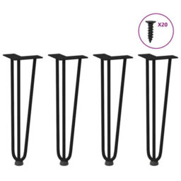 Berkfield Hairpin Legs For Coffee Table 4 Pcs Black 42 Cm Solid Steel - thumbnail 1