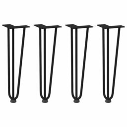 Berkfield Hairpin Legs For Coffee Table 4 Pcs Black 42 Cm Solid Steel - thumbnail 2
