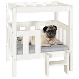 Berkfield Dog Bed White 65.5X43X70 Cm Solid Wood Pine - thumbnail 4
