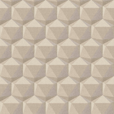 Galerie Fusion Beige Geometric Motif Wallpaper - image 1