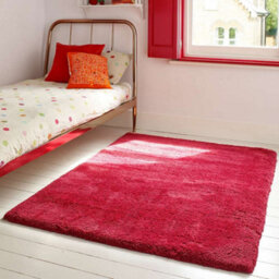 Pink Modern Plain Shaggy Easy To Clean Rug For Bedroom & Living Room-120Cm X 170Cm - thumbnail 3