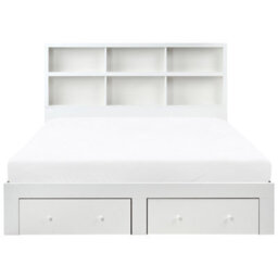 Beliani Bed With Storage Drawers Tarare 180 X 200 Cm (Eu Super King) White - thumbnail 5