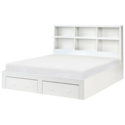 Beliani Bed With Storage Drawers Tarare 180 X 200 Cm (Eu Super King) White - thumbnail 1