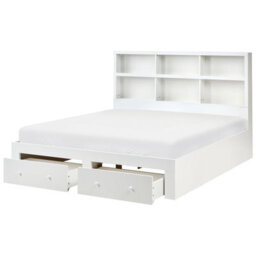 Beliani Bed With Storage Drawers Tarare 180 X 200 Cm (Eu Super King) White - thumbnail 4
