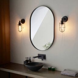 FNX Bathrooms Matt Black Caged Industrial Wall Light With Pull Switch, Ip44 Bathroom Rated, E27 Led Compatible - thumbnail 5