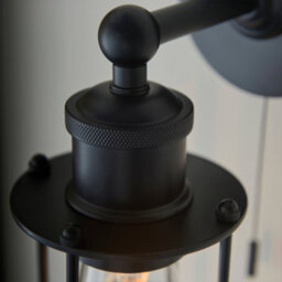 FNX Bathrooms Matt Black Caged Industrial Wall Light With Pull Switch, Ip44 Bathroom Rated, E27 Led Compatible - thumbnail 3