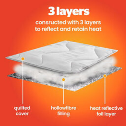 Homes & Linen Self Heating Thermal Mattress Topper Warm Cosy Mattress Pad Topper Featuring Heat Reflecting Foil And Thermal Lining To Retain He - thumbnail 1