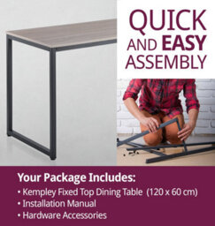 Hallowood Furniture Kempley Fixed Top Dining Table (120 X 60 Cm) - thumbnail 7