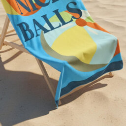 Ohs Nice Balls Slogan Beach Towel Bath Travel Quick Dry Microfibre Absorbent - thumbnail 2