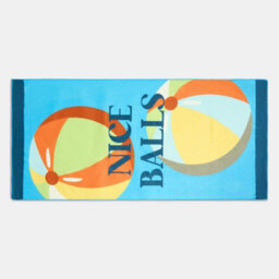 Ohs Nice Balls Slogan Beach Towel Bath Travel Quick Dry Microfibre Absorbent - thumbnail 3
