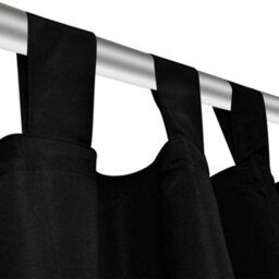 Berkfield 2 Pcs Black Micro-Satin Curtains With Loops 140 X 225 Cm - thumbnail 4