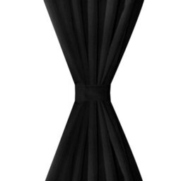 Berkfield 2 Pcs Black Micro-Satin Curtains With Loops 140 X 225 Cm - thumbnail 3