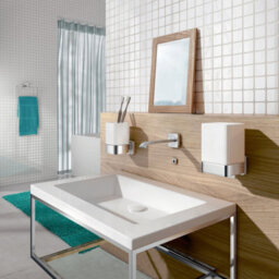 Smedbo Porcelain Tumbler With Polished Chrome Wall Mount Holder - thumbnail 2