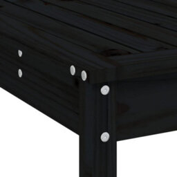 Berkfield 5 Piece Garden Bar Set Black Solid Wood Pine - thumbnail 7