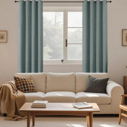 Ameha Sage Green Linen Curtain 100% Blackout Thermal Energy Efficient Thermal Insulated 66X90' Curtain Pair For Modern Uk Homes - thumbnail 5