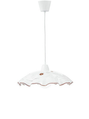 Luminosa Lighting Luminosa Victoria Dome Pendant Ceiling Light White 42X30Cm