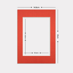 Ak Frames A5 Poppy Red Picture Mounts To Fit A6 Aperture Size - Mount Board Only (No Frame Included) - thumbnail 3