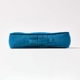Homescapes Rajput Ribbed Cotton Floor Cushion Teal - thumbnail 5