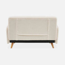 Sweeek - 2-Seater Scandinavian Convertible Sofa With Boucle Fabric Panam Boucle Off-White Boucle 131X75X81 Cm - thumbnail 5
