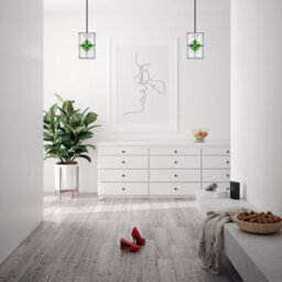 Happy Homewares Traditional Clear Glass Tiffany Style Pendant Light Shade With Green Panels - thumbnail 6