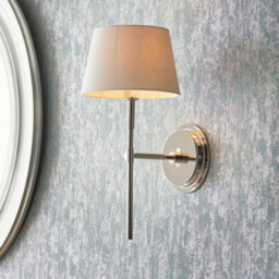 Luminosa Lighting Luminosa Rennes & Cici Wall Lamp With Shade Bright Nickel Plate & Ivory Linen Mix Fabric - thumbnail 3