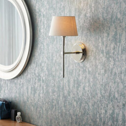 Luminosa Lighting Luminosa Rennes & Cici Wall Lamp With Shade Bright Nickel Plate & Ivory Linen Mix Fabric - thumbnail 4