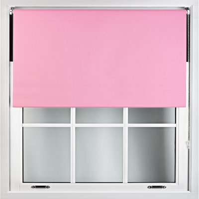 Furnished Blackout Roller Blinds - Pink Trimmable Blind For Windows And Doors (W)110Cm (L)210Cm - image 1