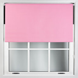Furnished Blackout Roller Blinds - Pink Trimmable Blind For Windows And Doors (W)110Cm (L)210Cm