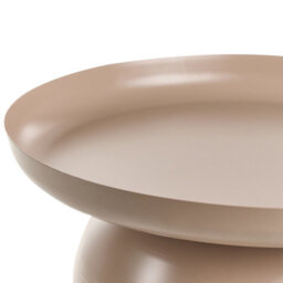 Casa Taupe Metal Round Geometric Coffee Table, 60Cm Diameter, Matt Taupe Metal - Wyld And Coco - thumbnail 3