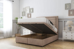 "Comfort Anna Mink Naples Ottoman Bed Base With 26"" Strutted Headboard 4' Small Double" - thumbnail 2