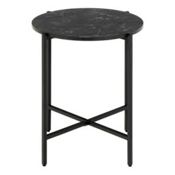 Wyld Haus Odense Round Side Table, Black Izmir Resin Top, Hairpin Metal Legs - thumbnail 3